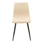 Chair Noor velvet beige fabric with black color metal leg 44x53x86cm - Слика 4