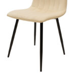 Chair Noor velvet beige fabric with black color metal leg 44x53x86cm - Слика 6