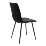 Chair Noor velvet black fabric with black color metal leg 44x53x86cm - Слика 2