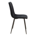 Chair Noor velvet black fabric with black color metal leg 44x53x86cm - Слика 3