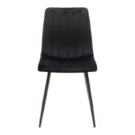 Chair Noor velvet black fabric with black color metal leg 44x53x86cm - Слика 4