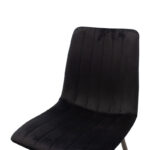 Chair Noor velvet black fabric with black color metal leg 44x53x86cm - Слика 5
