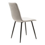 Chair Noor velvet grey fabric with black color metal leg 44x53x86cm - Слика 2