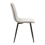 Chair Noor velvet grey fabric with black color metal leg 44x53x86cm - Слика 3