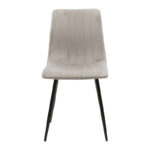 Chair Noor velvet grey fabric with black color metal leg 44x53x86cm - Слика 4