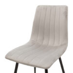 Chair Noor velvet grey fabric with black color metal leg 44x53x86cm - Слика 5