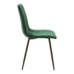 Chair Noor velvet green fabric with black color metal leg 44x53x86cm - Image 3