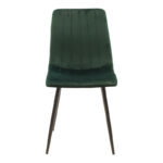Chair Noor velvet green fabric with black color metal leg 44x53x86cm - Image 4