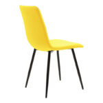 Chair Noor velvet yellow fabric with black color metal leg 44x53x86cm - Слика 2