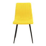 Chair Noor velvet yellow fabric with black color metal leg 44x53x86cm - Слика 4