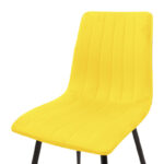 Chair Noor velvet yellow fabric with black color metal leg 44x53x86cm - Слика 5
