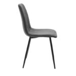 Chair Noor dark grey fabric with black color metal leg 44x53x86cm - Слика 3