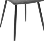 Chair Noor dark grey fabric with black color metal leg 44x53x86cm - Слика 6
