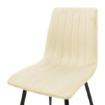 Chair Noor beige fabric with black color metal leg 44x53x86cm - Слика 5