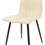 Chair Noor beige fabric with black color metal leg 44x53x86cm - Слика 6