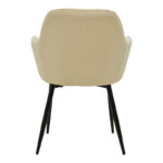 Armchair Noor beige velvet fabric with black color metal leg 58x58x86cm - Image 5