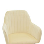 Armchair Noor beige velvet fabric with black color metal leg 58x58x86cm - Image 6