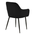 Armchair Noor  black velvet fabric with black color metal leg 58x58x86cm - Image 2
