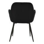 Armchair Noor  black velvet fabric with black color metal leg 58x58x86cm - Image 5