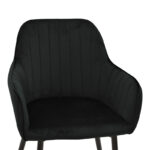 Armchair Noor  black velvet fabric with black color metal leg 58x58x86cm - Image 6
