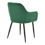 Armchair Noor green velvet with black color metal leg 58x58x86cm - Image 2