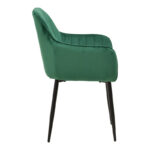 Armchair Noor green velvet with black color metal leg 58x58x86cm - Image 3