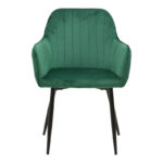 Armchair Noor green velvet with black color metal leg 58x58x86cm - Image 4