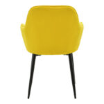 Armchair Noor yellow velvet fabric with black color metal leg 58x58x86cm - Image 5