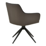 Rotating armchair Debra grey fabric-pu with black color metal leg 64x60x83cm - Image 2