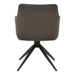 Rotating armchair Debra grey fabric-pu with black color metal leg 64x60x83cm - Image 5