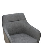 Rotating armchair Debra grey fabric-pu with black color metal leg 64x60x83cm - Image 6