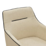 Rotating armchair Debra beige fabric-pu with black color metal leg 64x60x83cm - Image 6