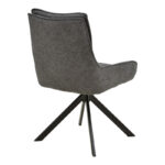 Armchair Konelian dark grey farbric with black color metal leg 54x63x88cm - Image 2