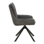 Armchair Konelian dark grey farbric with black color metal leg 54x63x88cm - Image 3