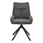 Armchair Konelian dark grey farbric with black color metal leg 54x63x88cm - Image 4