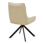 Rotatable armchair Konelian beige farbric with black color metal leg 54x63x88cm - Image 2
