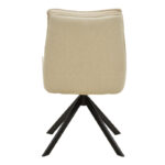 Rotatable armchair Konelian beige farbric with black color metal leg 54x63x88cm - Image 5