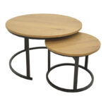 Масички за кафе Revelon сет од 2 медијапан во дабова боја