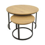 Coffee table Revelon set of 2 mdf in oak color - Image 3