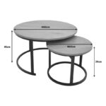 Coffee table Revelon set of 2 mdf in oak color - Image 5