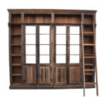 Library Librardy Inart antique brown solid mango wood 247x35x220cm - Image 2
