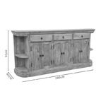 Buffet Freklian Inart natural solid mango wood 200x42x90cm - Image 4