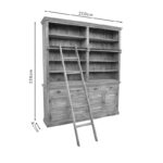 Library Bookie Inart antique white solid mango wood 200x42x230cm - Image 5