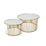 Coffee tables Boron Inart gold set 2pcs metal