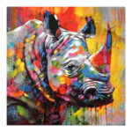 Ѕидна уметност на платно Rhinocery Inart 80x3x80cm