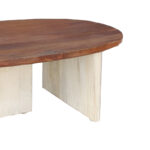 Simplicity Inart coffee table white wash-natural solid acacia wood 110x60x40cm - Image 3