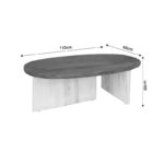 Simplicity Inart coffee table white wash-natural solid acacia wood 110x60x40cm - Image 4