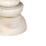 Gerardo Inart side table solid acacia wood in white color D55x55cm - Image 3