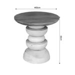 Gerardo Inart side table solid acacia wood in white color D55x55cm - Image 4