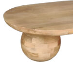 Kane Inart coffee table solid acacia wood in natural color 110x72x38cm - Image 2